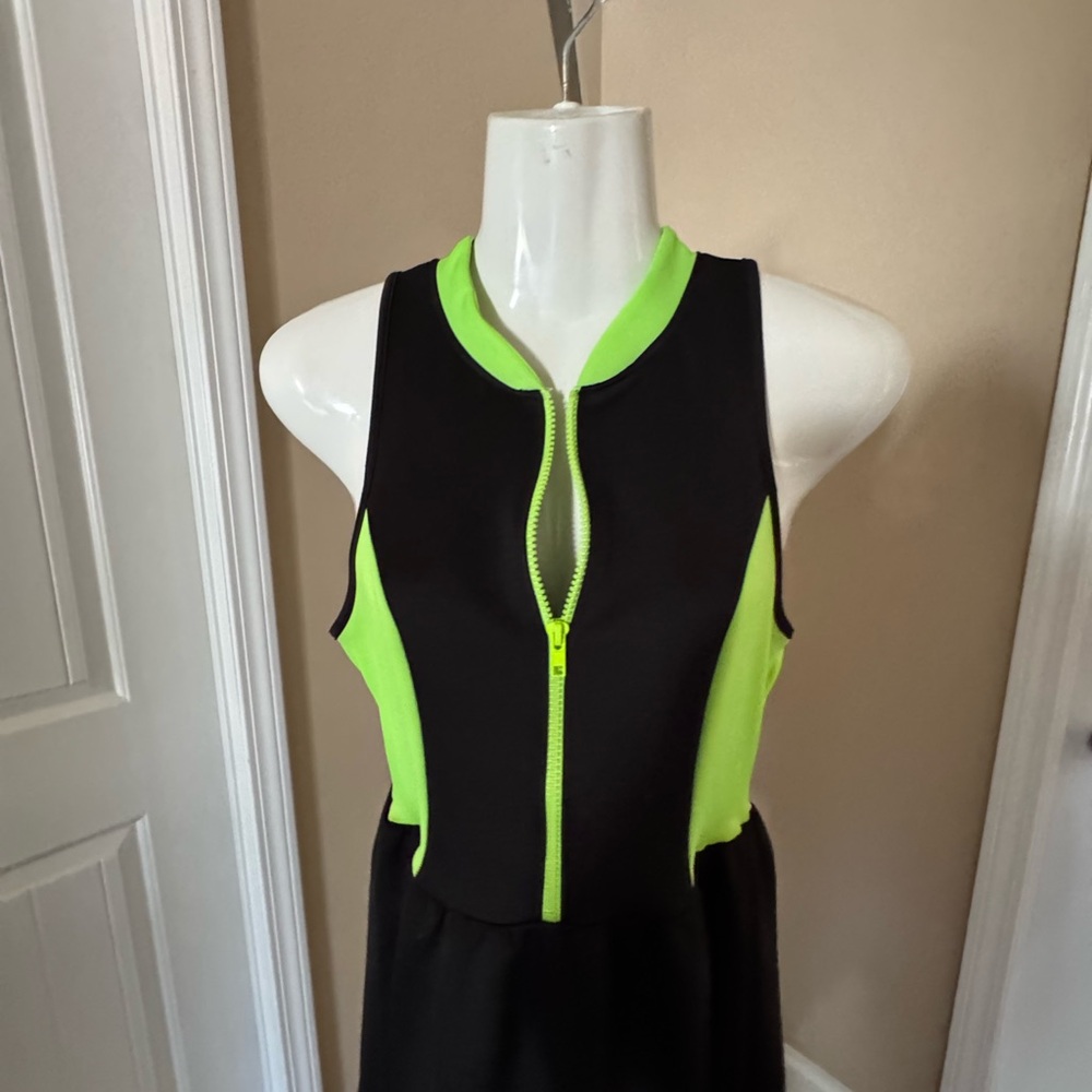 One Clothing Black and Neon Green Mini Dress - Picture 6 of 7